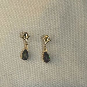 Dainty opal hanging earrings